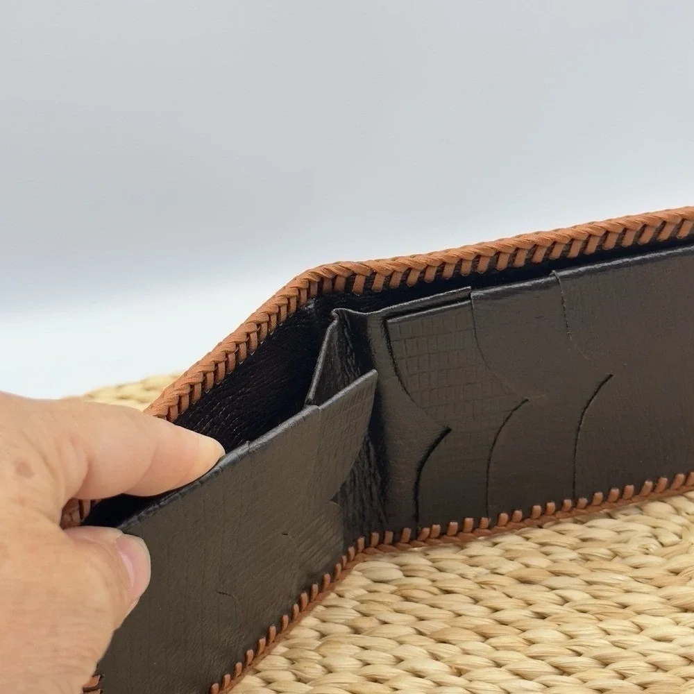 Genuine Reptile Skin Leather Bifold Men's Handmade Brown Tan Trim